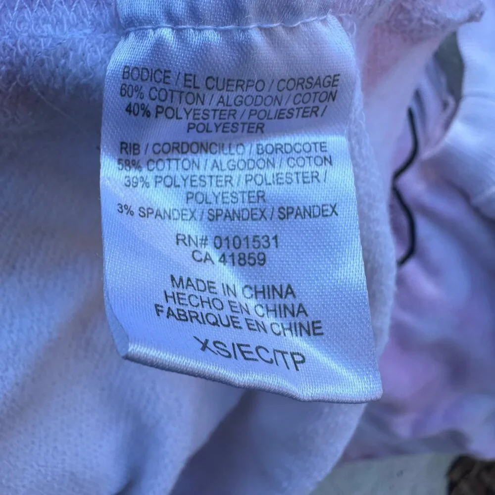 Mighty Fine “Je T’aime” Pink Tie Dye Oversized Crop Sweatshirt Size XS - Picture 12 of 12